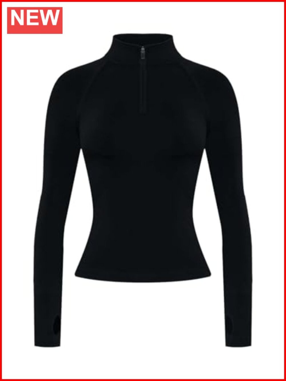 Quarter Zip Workout Top Long Sleeve Athletic Jacket Thumbholes